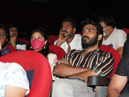 Kiran Abbavaram at theater for SR Kalyanamandapam movie